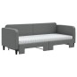 vidaXL Sofá cama nido con colchón tela gris oscuro 80x200 cm vidaXL Sofá cama nido con colchón tela gris oscuro 80x200 cm