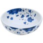 vidaXL Lavabo sobre encimera redondo cerámica blanco y azul Φ41x14 cm