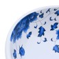 vidaXL Lavabo sobre encimera redondo cerámica blanco y azul Φ41x14 cm
