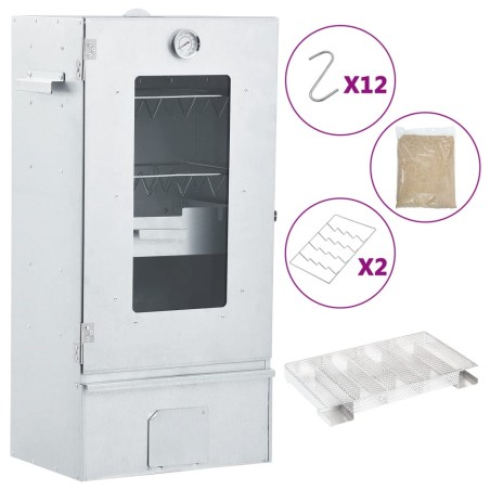 vidaXL Horno ahumador de BBQ con generador humo frío acero galvanizado