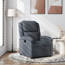 vidaXL Sillón reclinable de terciopelo gris oscuro