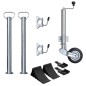 vidaXL Rueda de remolque plegable 60 mm 2 soportes 2 abrazaderas vidaXL Rueda de remolque plegable 60 mm 2 soportes 2 abrazaderas