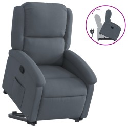 vidaXL Sillón reclinable elevable terciopelo gris oscuro