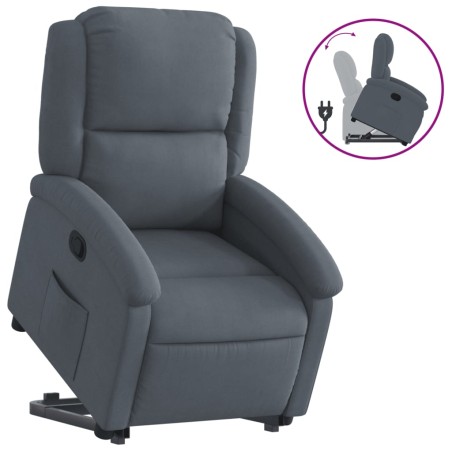 vidaXL Sillón reclinable elevable terciopelo gris oscuro