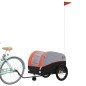 vidaXL Remolque para bicicleta hierro negro y naranja 45 kg vidaXL Remolque para bicicleta hierro negro y naranja 45 kg