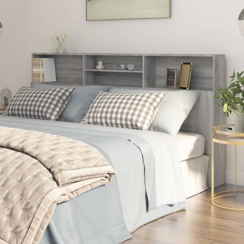 vidaXL Mueble cabecero color gris Sonoma 200x19x103,5 cm vidaXL Mueble cabecero color gris Sonoma 200x19x103,5 cm