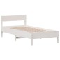 vidaXL Estructura de cama con cabecero madera pino blanco 75x190 cm vidaXL Estructura de cama con cabecero madera pino blanco 75x190 cm