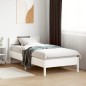 vidaXL Estructura de cama con cabecero madera pino blanco 75x190 cm vidaXL Estructura de cama con cabecero madera pino blanco 75x190 cm
