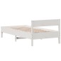 vidaXL Estructura de cama con cabecero madera pino blanco 75x190 cm vidaXL Estructura de cama con cabecero madera pino blanco 75x190 cm