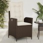 vidaXL Sillones reclinables jardín con cojines marrones 2 uds ratán PE vidaXL Sillones reclinables jardín con cojines marrones 2 uds ratán PE