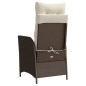 vidaXL Sillones reclinables jardín con cojines marrones 2 uds ratán PE vidaXL Sillones reclinables jardín con cojines marrones 2 uds ratán PE