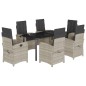 vidaXL Set comedor jardín 7 pzas y cojines ratán sintético gris claro vidaXL Set comedor jardín 7 pzas y cojines ratán sintético gris claro