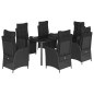 vidaXL Set de comedor de jardín 7 pzas y cojines ratán sintético negro vidaXL Set de comedor de jardín 7 pzas y cojines ratán sintético negro
