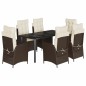 vidaXL Set comedor de jardín 7 pzas con cojines ratán sintético marrón