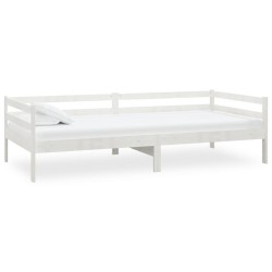 vidaXL Sofá cama de madera maciza de pino blanco 90x200 cm