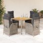 vidaXL Set comedor de jardín 5 piezas con cojines ratán sintético gris vidaXL Set comedor de jardín 5 piezas con cojines ratán sintético gris