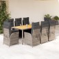 vidaXL Set comedor jardín 9 pzas y cojines ratán sintético gris vidaXL Set comedor jardín 9 pzas y cojines ratán sintético gris