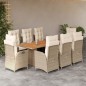 vidaXL Set comedor de jardín 9 pzas con cojines ratán sintético beige vidaXL Set comedor de jardín 9 pzas con cojines ratán sintético beige