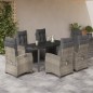 vidaXL Set comedor jardín 7 pzas y cojines ratán sintético gris claro vidaXL Set comedor jardín 7 pzas y cojines ratán sintético gris claro