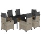 vidaXL Set comedor jardín 7 pzas y cojines ratán sintético gris claro vidaXL Set comedor jardín 7 pzas y cojines ratán sintético gris claro