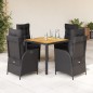 vidaXL Set de muebles jardín 5 pzas con cojines ratán sintético negro vidaXL Set de muebles jardín 5 pzas con cojines ratán sintético negro