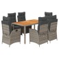 vidaXL Set comedor jardín 7 pzas y cojines ratán sintético gris vidaXL Set comedor jardín 7 pzas y cojines ratán sintético gris