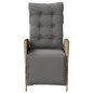 vidaXL Sillón reclinable de jardín con reposapiés ratán PE beige mixto vidaXL Sillón reclinable de jardín con reposapiés ratán PE beige mixto
