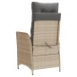 vidaXL Sillón reclinable de jardín con reposapiés ratán PE beige mixto vidaXL Sillón reclinable de jardín con reposapiés ratán PE beige mixto
