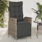 vidaXL Sillones reclinables jardín con reposapiés 2 uds ratán PE gris vidaXL Sillones reclinables jardín con reposapiés 2 uds ratán PE gris