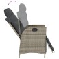 vidaXL Sillones reclinables jardín con reposapiés 2 uds ratán PE gris vidaXL Sillones reclinables jardín con reposapiés 2 uds ratán PE gris