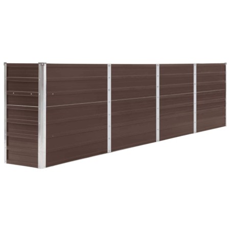 vidaXL Jardinera elevada de acero galvanizado marrón 320x40x77 cm