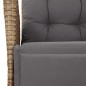 vidaXL Sillón reclinable jardín reposapiés 2 uds ratán PE beige mezcla vidaXL Sillón reclinable jardín reposapiés 2 uds ratán PE beige mezcla