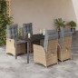 vidaXL Set comedor de jardín 5 pzas con cojines ratán sintético beige vidaXL Set comedor de jardín 5 pzas con cojines ratán sintético beige