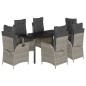 vidaXL Set comedor jardín 7 pzas y cojines ratán sintético gris claro vidaXL Set comedor jardín 7 pzas y cojines ratán sintético gris claro