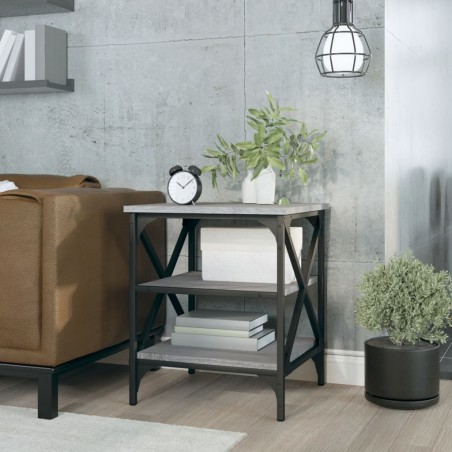 vidaXL Mesa auxiliar madera contrachapada gris Sonoma 40x42x50 cm