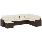 vidaXL Set sofás de jardín 8 piezas y cojines ratán sintético marrón vidaXL Set sofás de jardín 8 piezas y cojines ratán sintético marrón