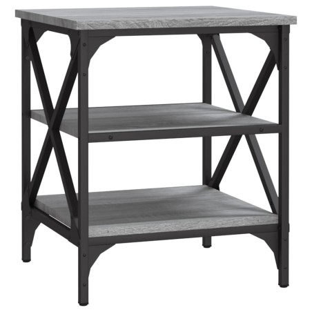 vidaXL Mesa auxiliar madera contrachapada gris Sonoma 40x42x50 cm