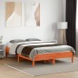vidaXL Estructura de cama madera maciza pino marrón cera 140x190 cm vidaXL Estructura de cama madera maciza pino marrón cera 140x190 cm