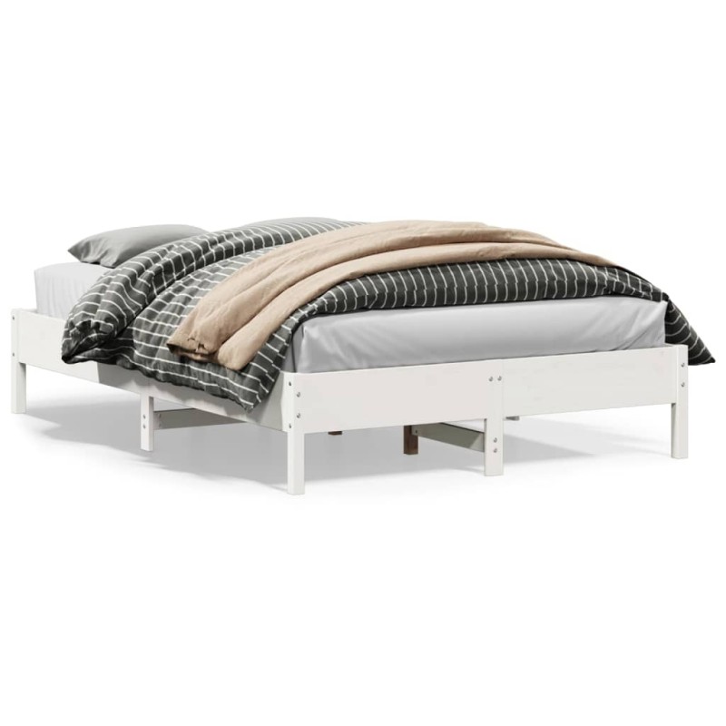 vidaXL Estructura de cama madera maciza de pino blanco 120x200 cm vidaXL Estructura de cama madera maciza de pino blanco 120x200 cm