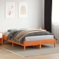 vidaXL Estructura de cama madera maciza pino marrón cera 140x200 cm vidaXL Estructura de cama madera maciza pino marrón cera 140x200 cm