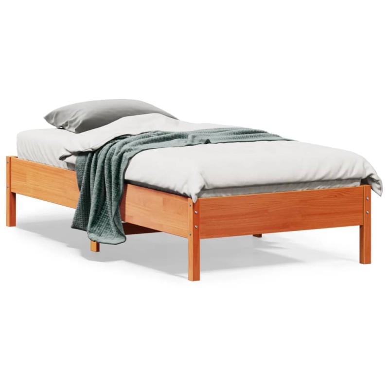 vidaXL Estructura de cama madera maciza de pino marrón cera 90x190 cm vidaXL Estructura de cama madera maciza de pino marrón cera 90x190 cm
