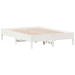 vidaXL Estructura de cama de madera maciza de pino blanco 140x190 cm