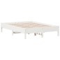 vidaXL Estructura de cama de madera maciza de pino blanco 140x190 cm vidaXL Estructura de cama de madera maciza de pino blanco 140x190 cm