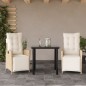 vidaXL Set comedor de jardín 3 pzas con cojines ratán sintético beige vidaXL Set comedor de jardín 3 pzas con cojines ratán sintético beige