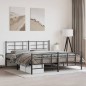 vidaXL Estructura de cama cabecero y estribo metal negro 180x200 cm vidaXL Estructura de cama cabecero y estribo metal negro 180x200 cm