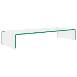 vidaXL Soporte para TV/Elevador monitor cristal claro 80x30x13 cm