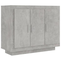 vidaXL Aparador de madera contrachapada gris hormigón 92x35x75 cm