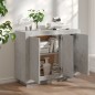 vidaXL Aparador de madera contrachapada gris hormigón 92x35x75 cm vidaXL Aparador de madera contrachapada gris hormigón 92x35x75 cm