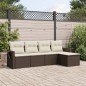 vidaXL Set comedor de jardín 5 piezas y cojines ratán sintético marrón vidaXL Set comedor de jardín 5 piezas y cojines ratán sintético marrón