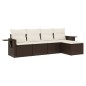 vidaXL Set comedor de jardín 5 piezas y cojines ratán sintético marrón vidaXL Set comedor de jardín 5 piezas y cojines ratán sintético marrón